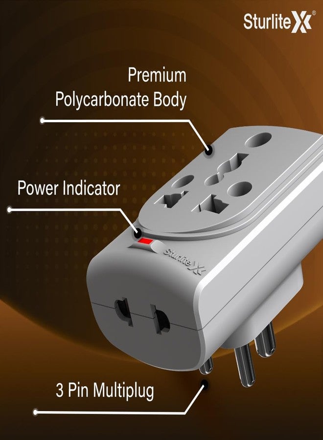 Sturlite Konvert Multiplug| 6-16 Amp| 2-Pin & 3-Pin Socket| Universal AC Travel Adapter| Premium Polycarbonate Body Socket| Compact Converter Plug for Travel, Home & Office Use - Pack of 20 - Image 4